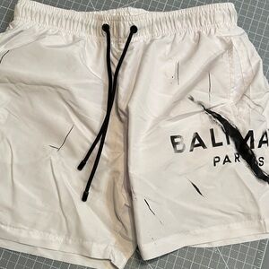 Balmain white Shorts with Black Drawstrings m/l